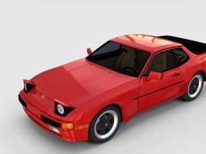 porsche 944 with interior pack 3D Model