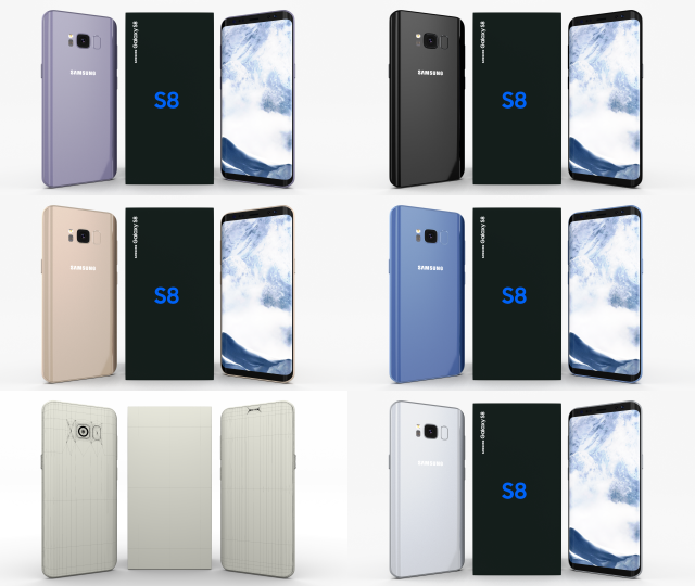 samsung galaxy s8 pack 3Dモデル .c4d .max .obj .3ds .fbx .stl .blend 