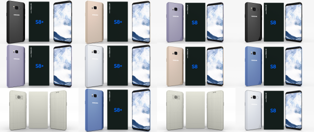 samsung galaxy s8 and s8 pluspack 3D 모델 .c4d .max .obj .3ds .fbx .stl .blend 
