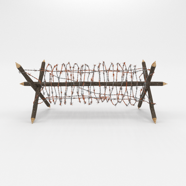 barb wire obstacle 1 3D Model .c4d .max .obj .3ds .fbx .stl .blend 