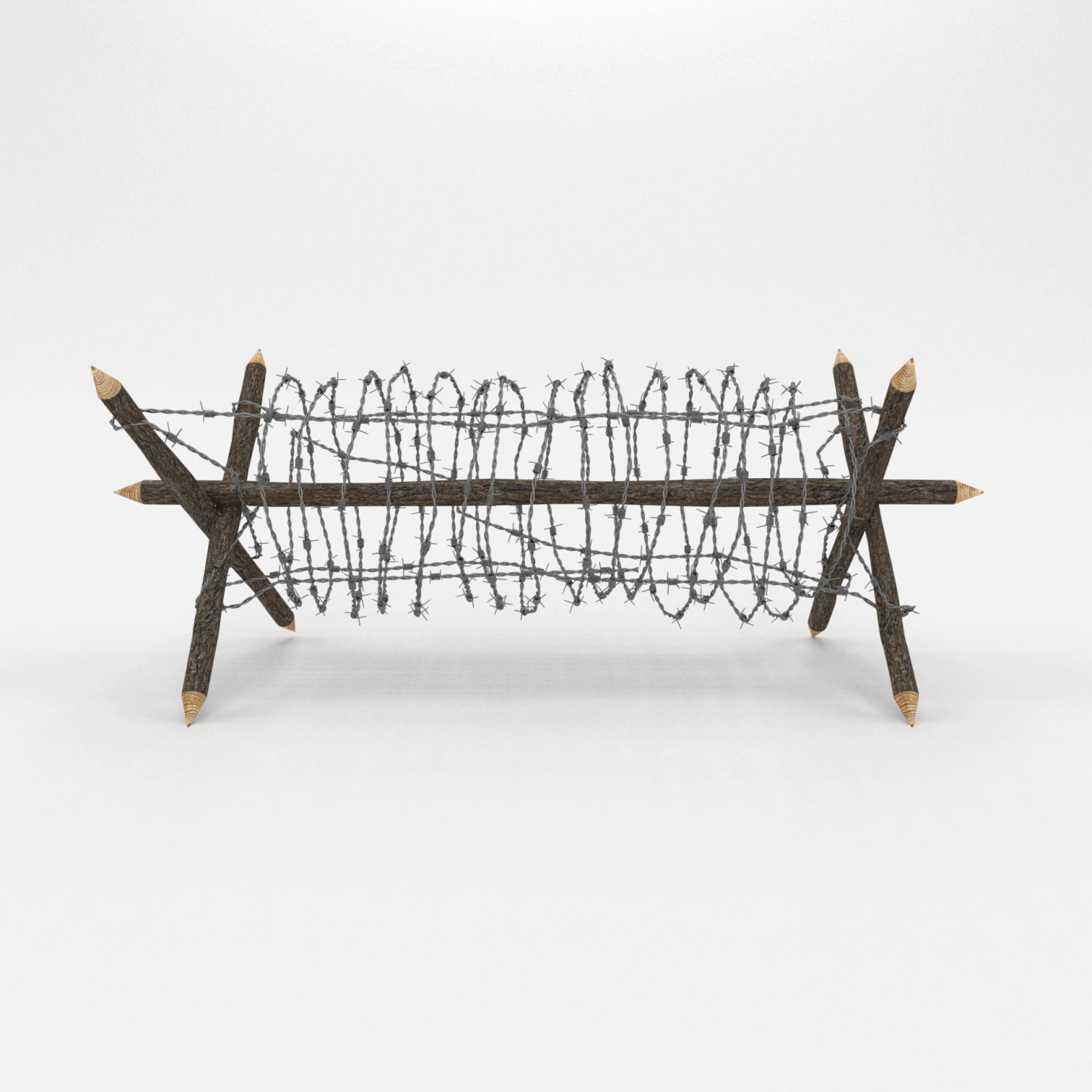 barb wire obstacle 2 3D Model .c4d .max .obj .3ds .fbx .stl .blend 