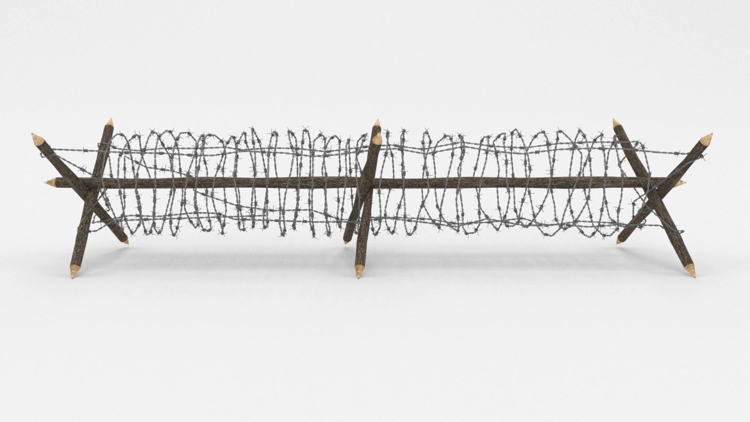 barb wire obstacle 4 3D Model .c4d .max .obj .3ds .fbx .stl .blend 