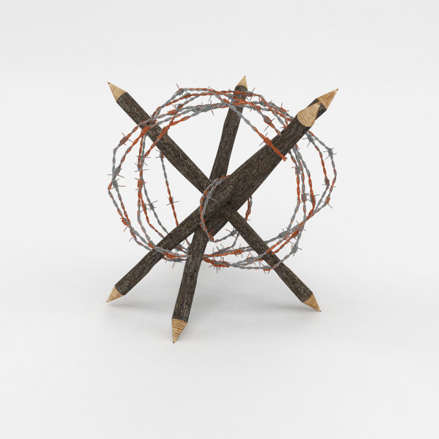 barb wire obstacle 5 Modelo 3D .c4d .max .obj .3ds .fbx .stl .blend 