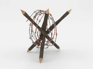barb wire obstacle 5 3D Model