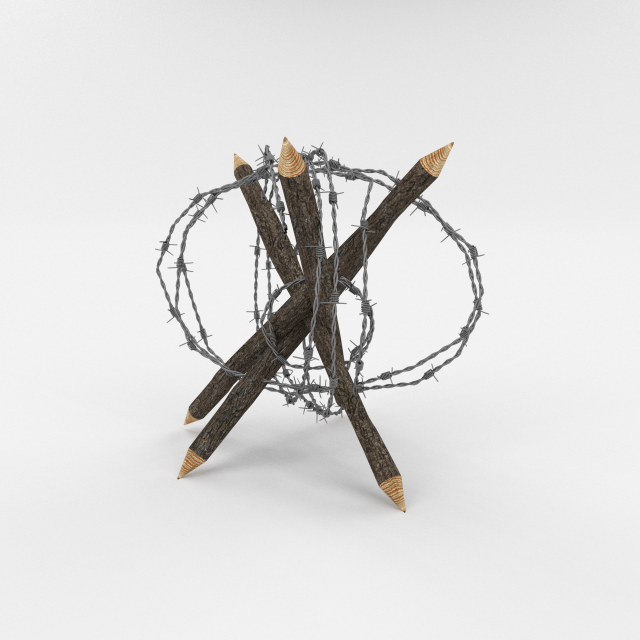 barb wire obstacle 6 3Dモデル .c4d .max .obj .3ds .fbx .stl .blend 