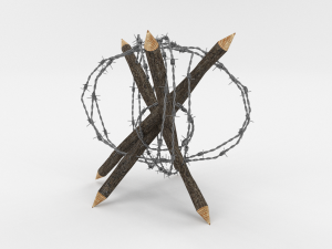 barb wire obstacle 6 3D Model