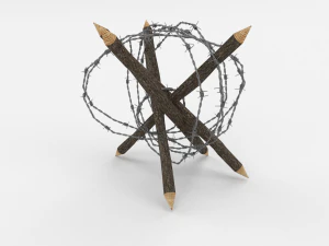 barb wire obstacle 6 3D Model