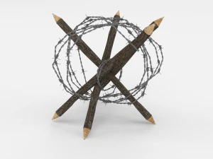 barb wire obstacle 6 3D Model