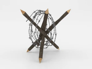 barb wire obstacle 6 3D Model