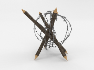 barb wire obstacle 6 3Dモデル