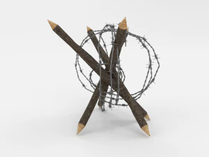 barb wire obstacle 6 3D Model