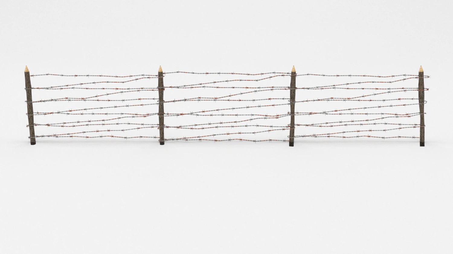 barb wire obstacle 7 3D Model .c4d .max .obj .3ds .fbx .stl .blend 