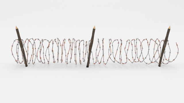 barb wire obstacle 9 Model 3D .c4d .max .obj .3ds .fbx .stl .blend 