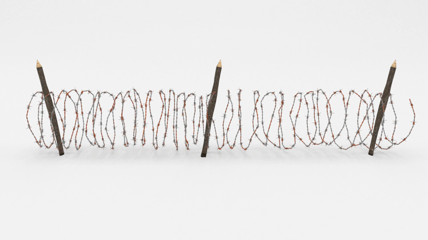 barb wire obstacle 9 3D Model .c4d .max .obj .3ds .fbx .stl .blend