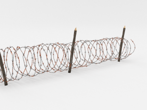 barb wire obstacle 9 Model 3D