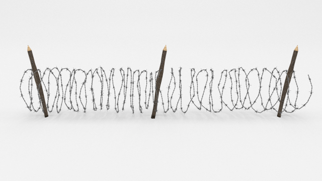 barb wire obstacle 10 Model 3D .c4d .max .obj .3ds .fbx .stl .blend 