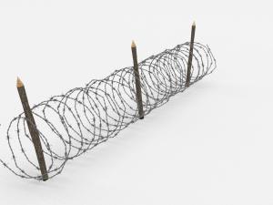 barb wire obstacle 10 Model 3D