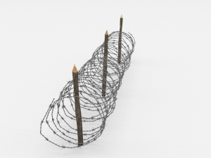 barb wire obstacle 10 Model 3D