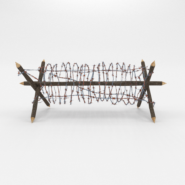 lowpoly barb wire obstacle 1 3D Model .c4d .max .obj .3ds .fbx .stl .blend 