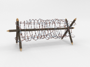 lowpoly barb wire obstacle 1 3D Model