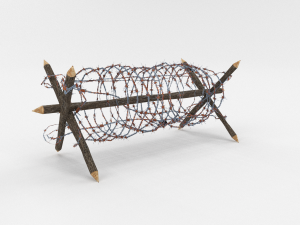 lowpoly barb wire obstacle 1 3D Model