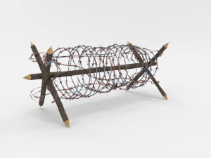 Lowpoly-Stacheldrahthindernis 1 3D Modell