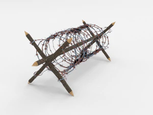 Lowpoly-Stacheldrahthindernis 1 3D Modell