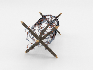 lowpoly barb wire obstacle 1 3D Model
