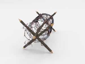 Lowpoly-Stacheldrahthindernis 1 3D Modell