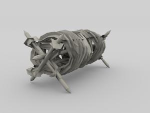 lowpoly barb wire obstacle 1 3D Model