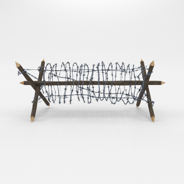lowpoly barb wire obstacle 2 Modèle 3D .c4d .max .obj .3ds .fbx .stl .blend 