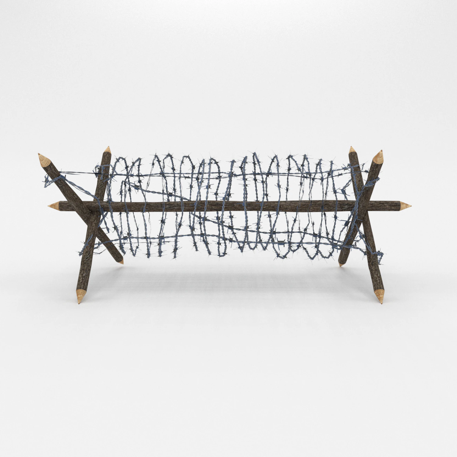 lowpoly barb wire obstacle 2 3D Model .c4d .max .obj .3ds .fbx .stl .blend 