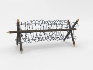 lowpoly barb wire obstacle 2 3D Model
