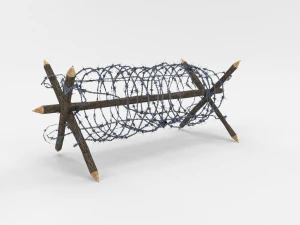lowpoly barb wire obstacle 2 3D Model