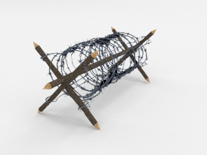 lowpoly barb wire obstacle 2 Modèle 3D