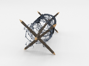 lowpoly barb wire obstacle 2 Modèle 3D