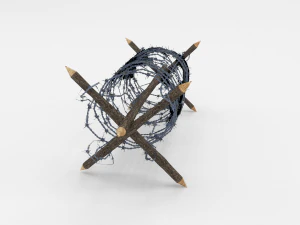 lowpoly barb wire obstacle 2 3D Model