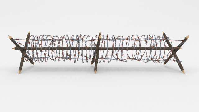 lowpoly barb wire obstacle 3 3D 模型 .c4d .max .obj .3ds .fbx .stl .blend 