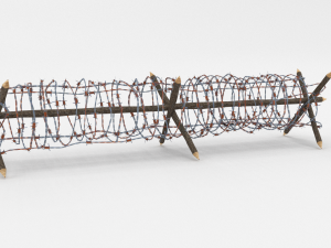 lowpoly barb wire obstacle 3 3D 模型