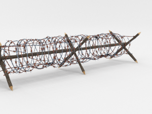 lowpoly barb wire obstacle 3 3D 模型
