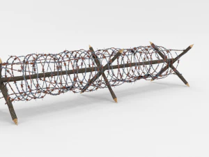 lowpoly barb wire obstacle 3 3D Model