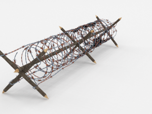 lowpoly barb wire obstacle 3 3D 模型