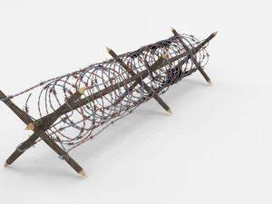 lowpoly barb wire obstacle 3 3D Model