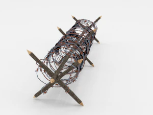lowpoly barb wire obstacle 3 3D Model