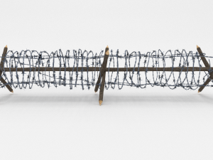 lowpoly barb wire obstacle 4 3D Model