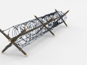 lowpoly barb wire obstacle 4 Model 3D