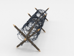 lowpoly barb wire obstacle 4 Model 3D