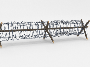 lowpoly barb wire obstacle 4 Model 3D