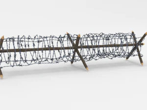 lowpoly barb wire obstacle 4 3D Model