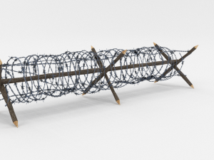 lowpoly barb wire obstacle 4 Model 3D